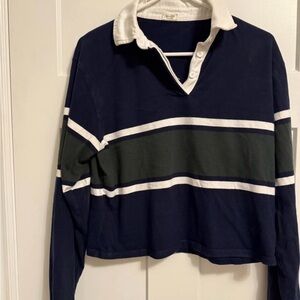 Brandy Melville John galt cropped striped rugby Top